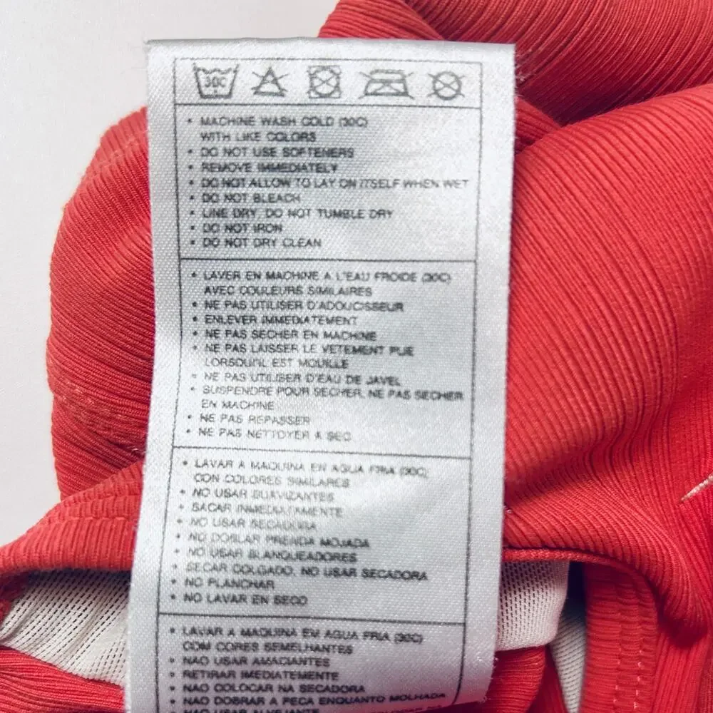 Nike Ribbed Crop Tank Top Women’s Small Coral Pink V-Neck Swoosh Y2K Yoga